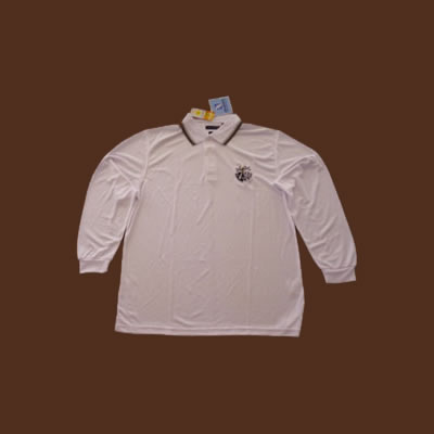 Polo Shirt - Button Neck - Long Sleeve – White
