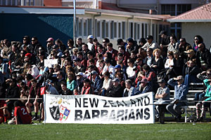 The Barbarians' banner was front and centre